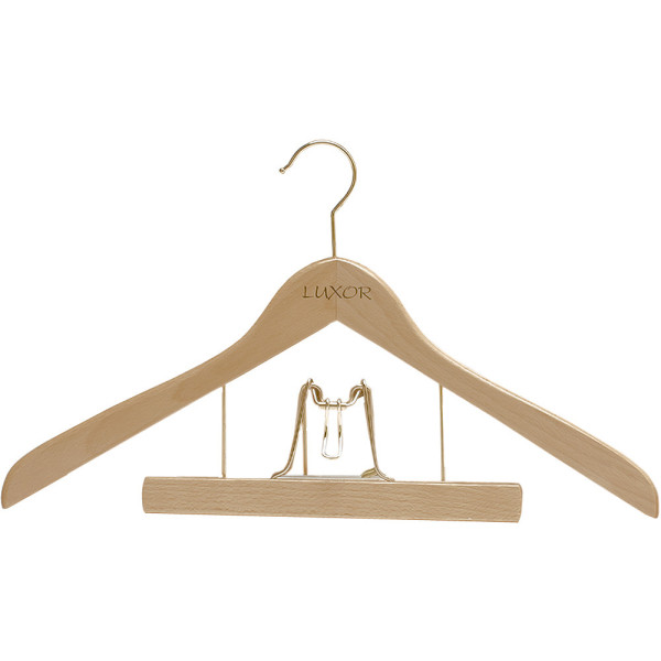 MONDEX - Cintre Galbé Combiné Bois Naturel "Luxor Lieutenant" 45cm