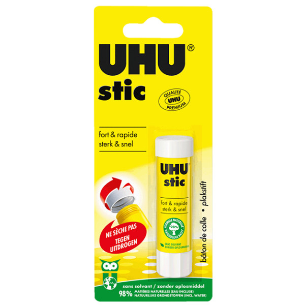 UHU - Stick Colle Transparente en Blister de 8g