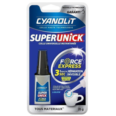 Colle Super Unick Force Express Liquide Formule Pro 20gr