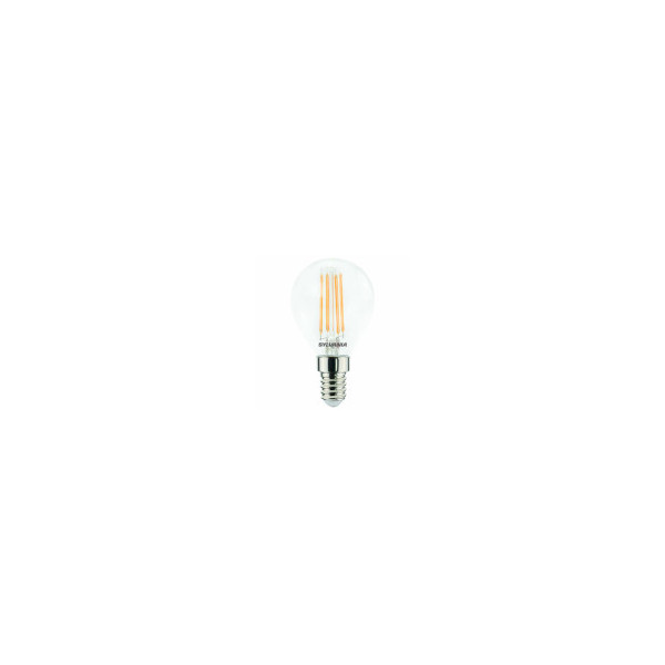 SYLVANIA - Ampoule Sphérique LED Clair Filament 4.5W Blanc Chaud E14