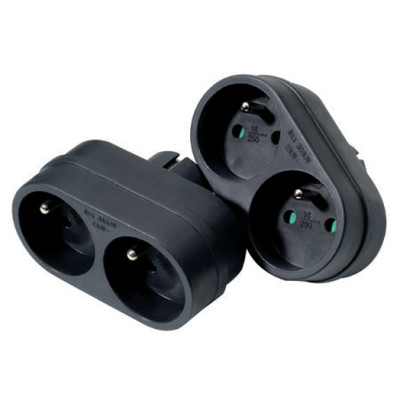 Multiprise 2x16A noir x2