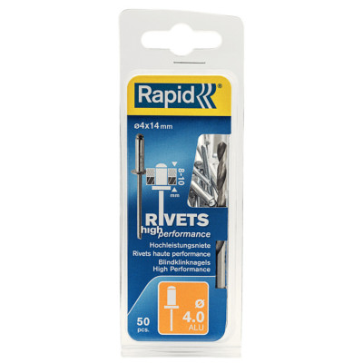 Rivets Alu Haute Performance Ø4.0x14mm x50pces