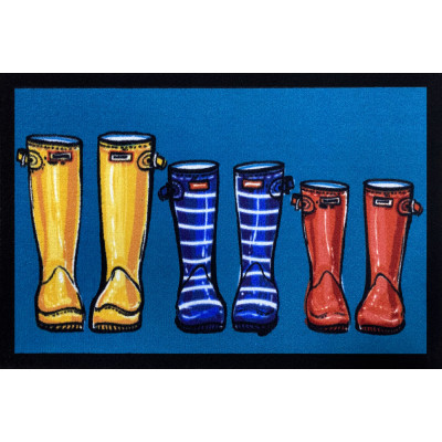 Tapis Entry Family Boots Turquoise 40x60cm
