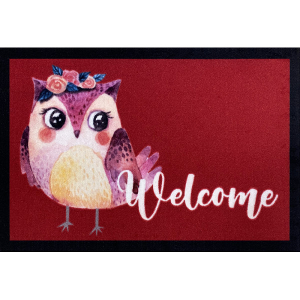VICA - Tapis Entry Owl Girl Red 40x60cm