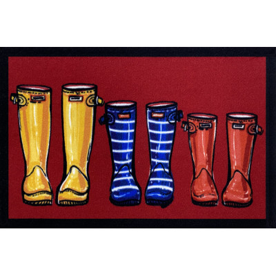 Tapis Entry Family Boots Red 40x60cm