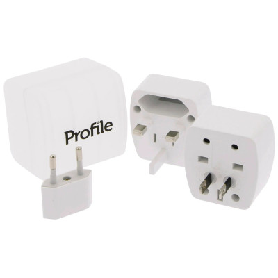 Adaptateurs de Voyage Set 3 Pièces Blanc