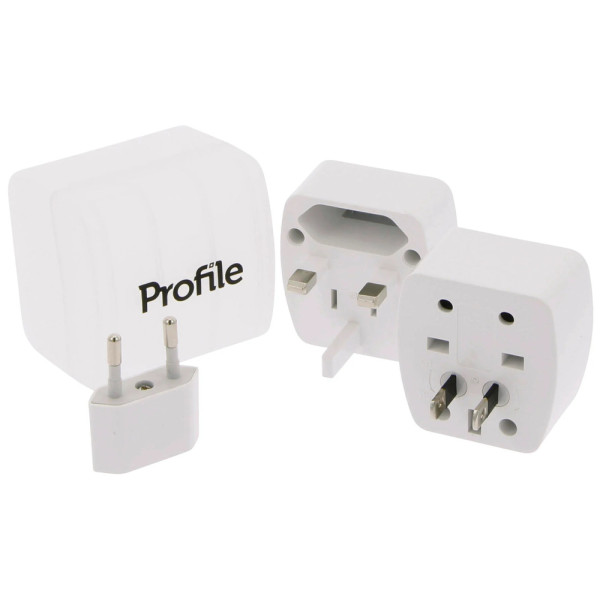 PROFILE - Adaptateurs de Voyage Set 3 Pièces Blanc