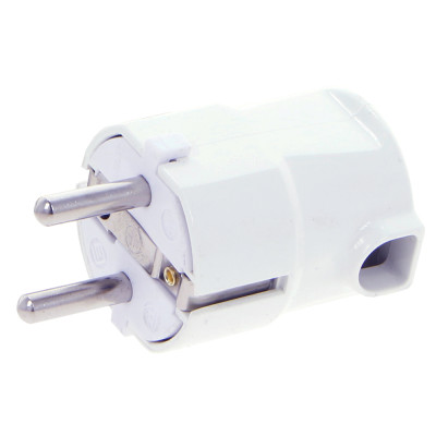 Fiche Coudée 16A 2 Pôles + Terre Blanche