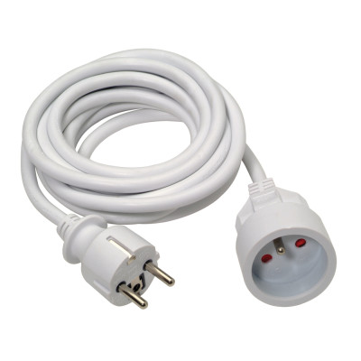 Rallonge 3G1,5mm² PVC 3m Blanche