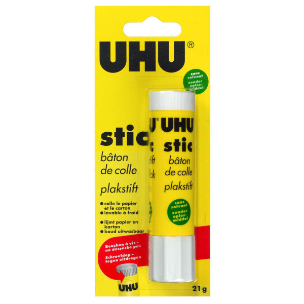 UHU - Stick Colle Blanche en Blister de 21g