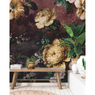 A52001 Panoramique Painted Flowers 3 lès 159x280cm