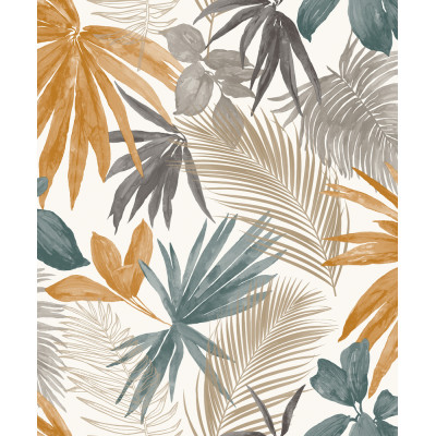 173203 Vinyle Grainé sur Intissé Motif Wild Palm Terracotta