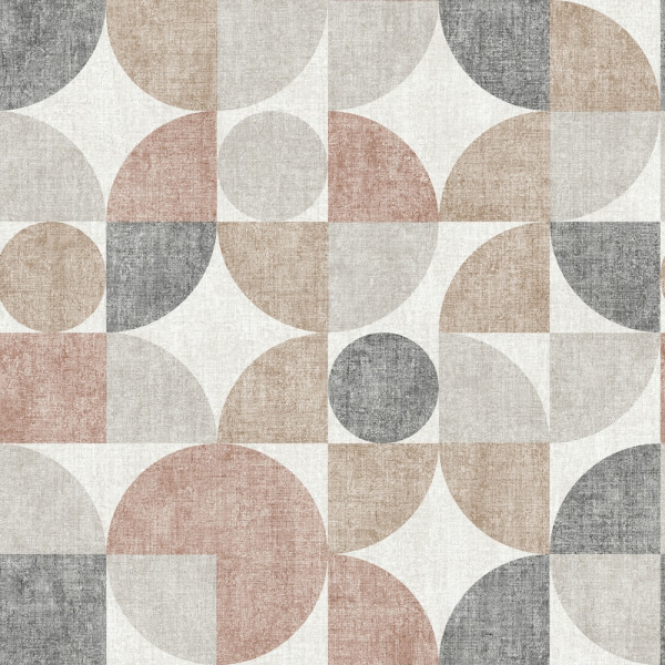 DECORAMA - M62108 Papier Peint Vinyle Grainé sur Intissé Géo Rond Ocre