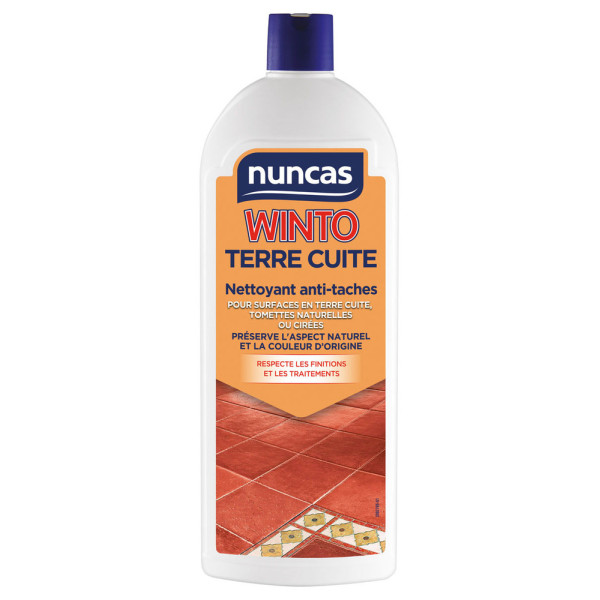 NUNCAS - Nettoyant Anti-tâches Pour Surfaces en Terre Cuite Winto Cotto Flacon 1L