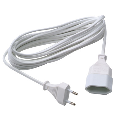Rallonge 2x0.75 PVC 5m Blanche