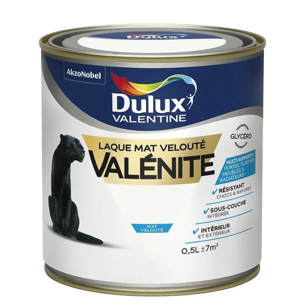 DULUX VALENTINE - Laque Valénite Mat Velouté 0.5L