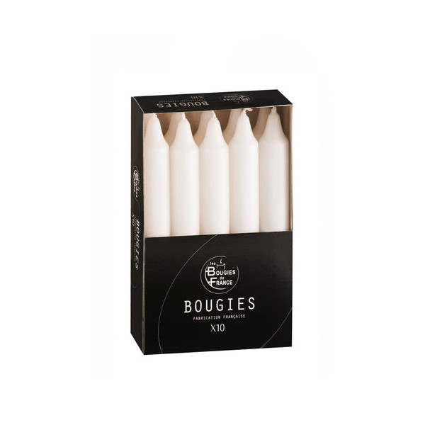 BOUGIES DE FRANCE - Bougies Ménage Blanches Ø20/165mm Lot de 10
