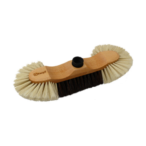 KAROP'S - Balai Demi Tête Bois Vernis à Douille Fibres Mélangées