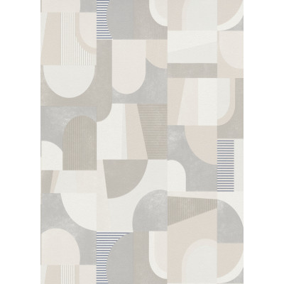 10264-02 Papier Peint Vinyl Grainé sur Intissé Géométrique Beige