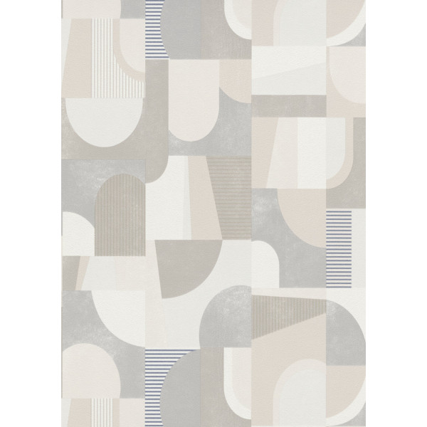 DECORAMA - 10264-02 Papier Peint Vinyle Grainé sur Intissé Géométrique Beige