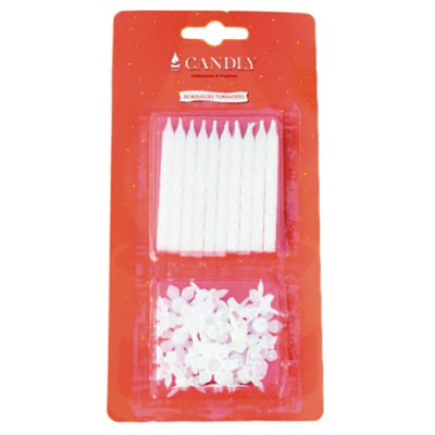 Bougie Anniversaire Blanche Blister de 20