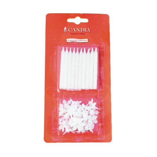 EUROBOUGIE - Bougies Anniversaire Blanches  Blister de 20