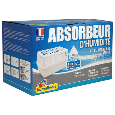 Absorbeur d'Humidité Humidivore + Recharge 1kg Neutre