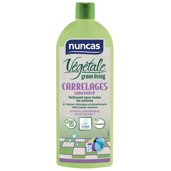 NUNCAS - Carrelages Concentré Nettoyant Toutes Surfaces Végétale 1L