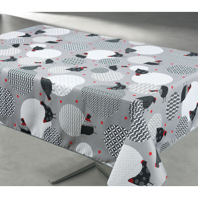 Toile Cirée 140x240cm Picotti Gris sur Cintre Carton